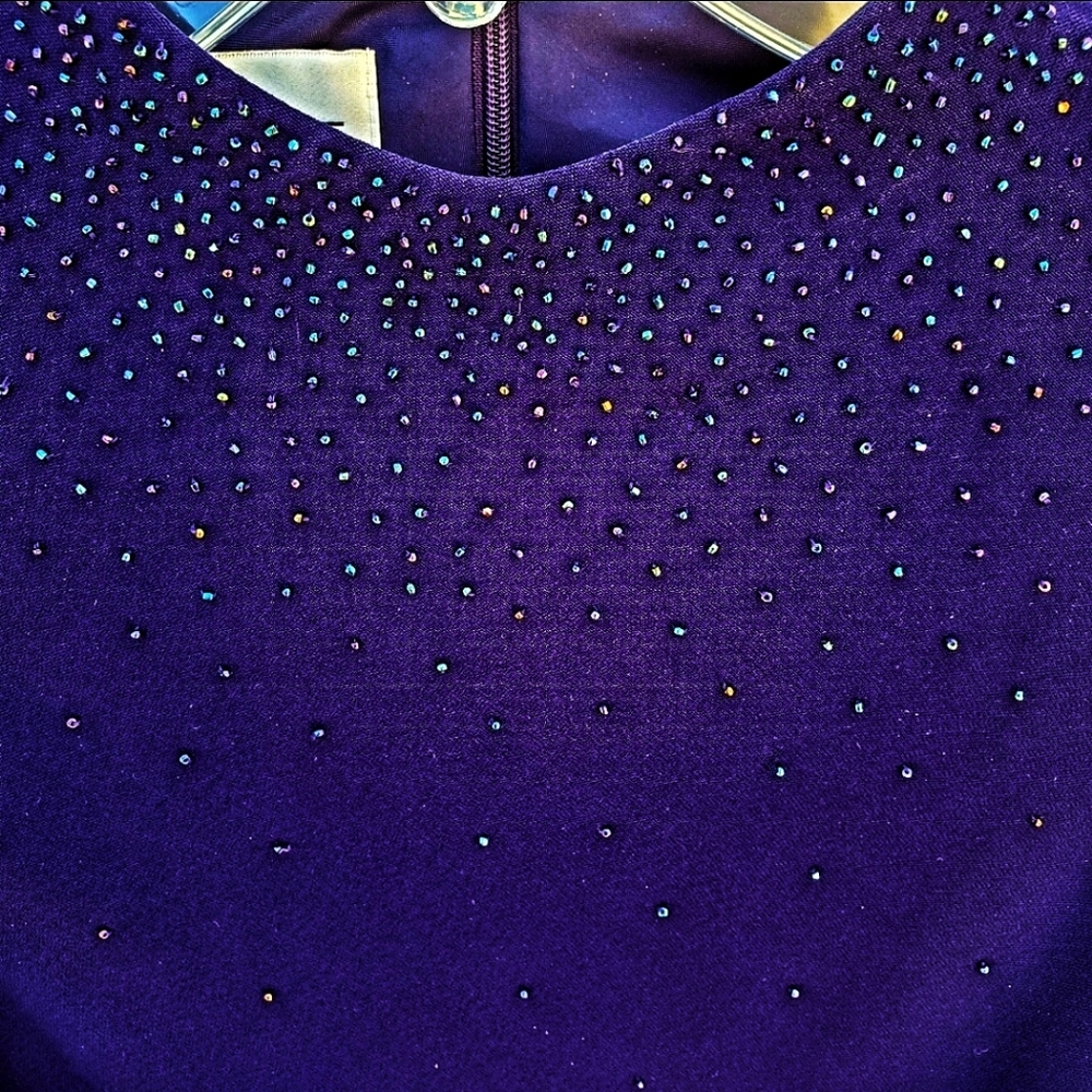 ❤SOLD❤EVAN-PICONE Beaded High Neck Cocktail Sheath 💜  Special Occasion Dress 👗 - Picture 10 of 15